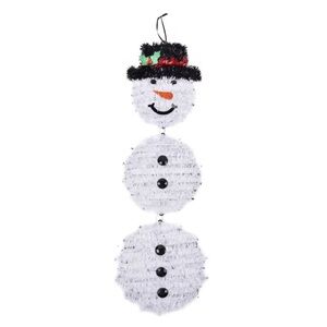 NWT- 24” Adorable- 3 Piece- Tinsel Snowman ⛄️ Decoration Sign
